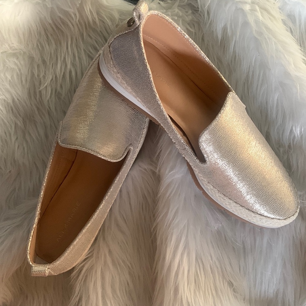Alex Marie Metallic Rose Gold Espadrille Flats